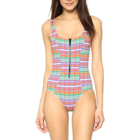 Lisa Marie Fernandez Multicolor Plaid One Piece Swimsuit - Picture 1 of 5